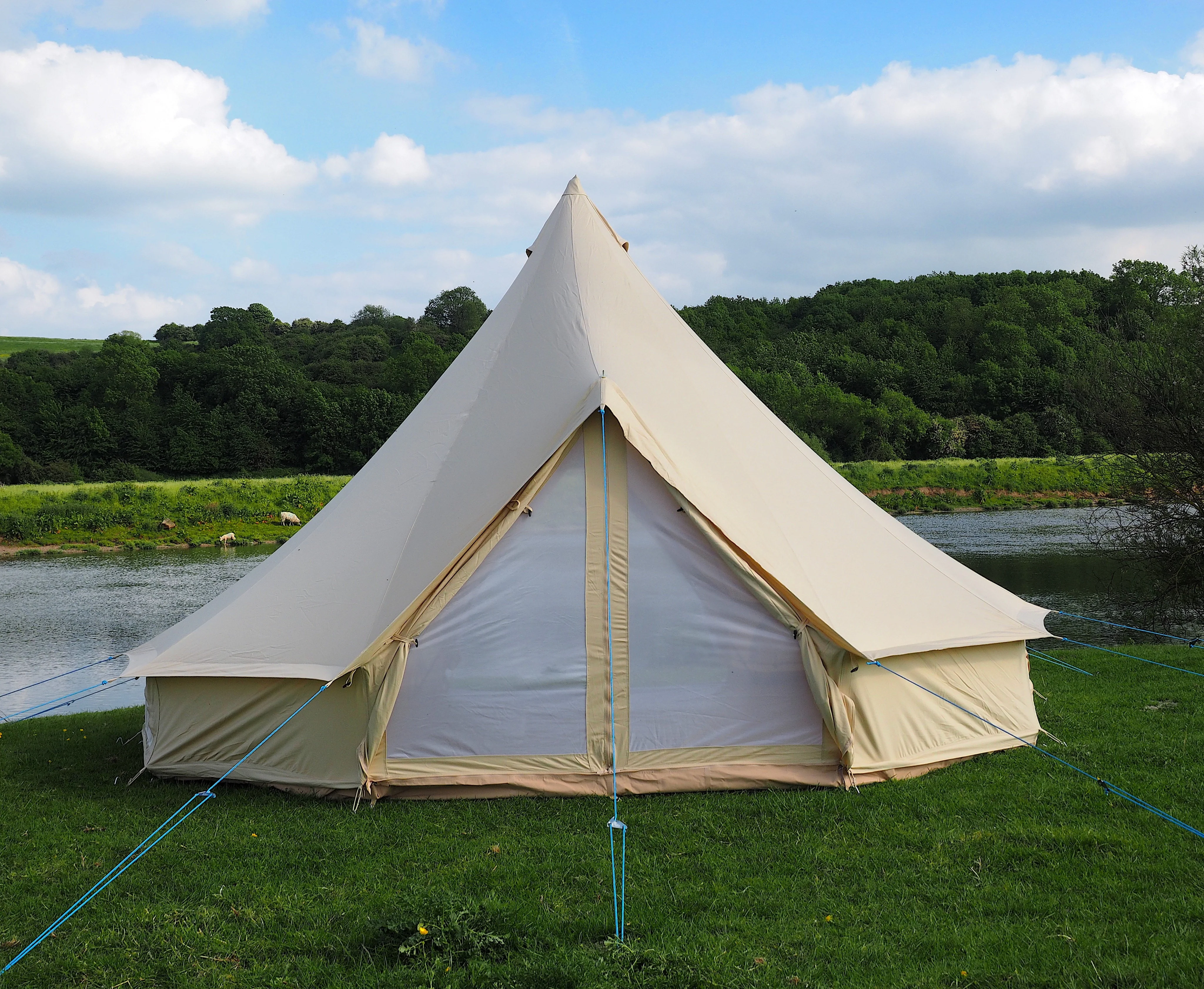 5m Bell Tent 285gsm 100% Natural Canvas | Twin Door - Image 10