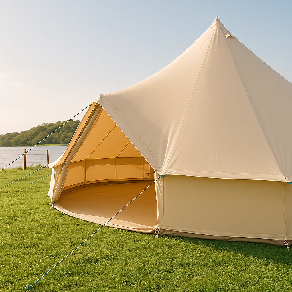 7.5m Bell Tent 285gsm 100% Natural Canvas | Twin Door | StoveMate - Image 2