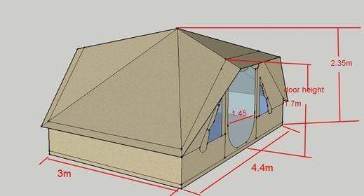4.4m x 3m DubPod™ 'Roamer' 285gsm 100% Natural Canvas | Camper Awning & StoveMate - Image 6
