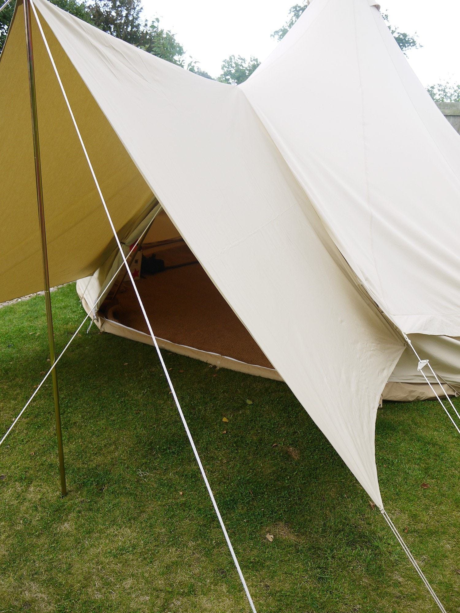 4m x 2.6m Canvas Tent Awning – 3 Pole Complete Kit - Image 4