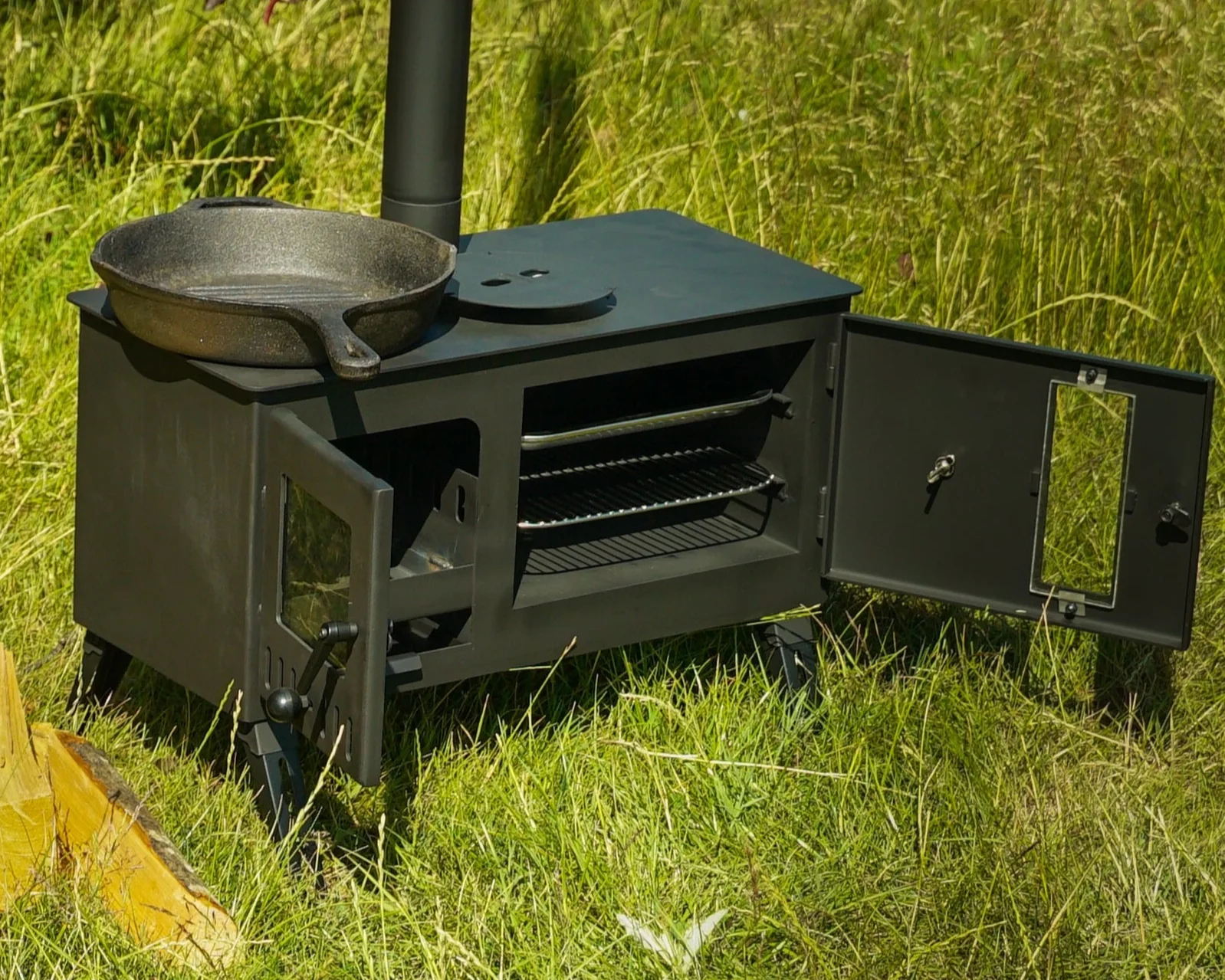 Outbacker® Firebox Range Eco Burn Oven Tent Stove & Complete 2.66m Flue Kit | 3.5kw 20.5kg - Image 19